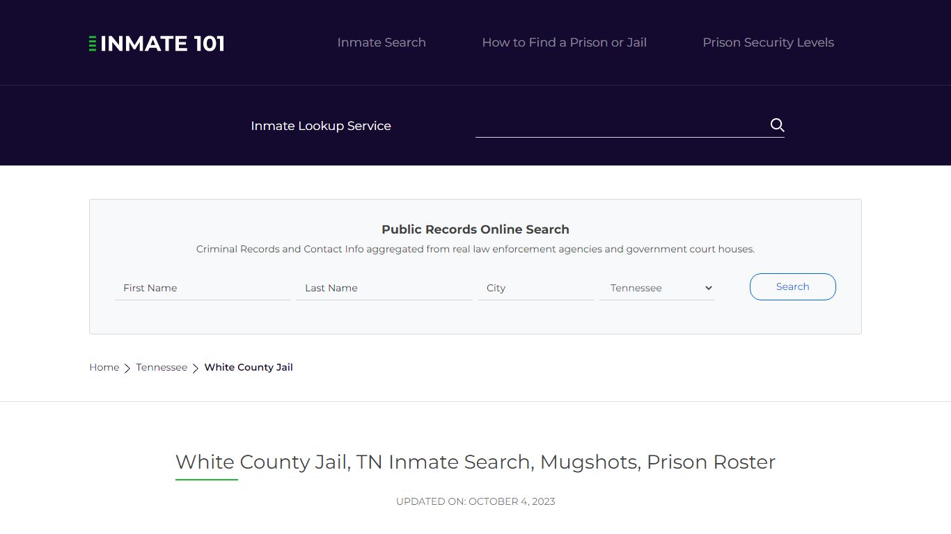 White County Jail, TN Inmate Search, Mugshots, Prison Roster